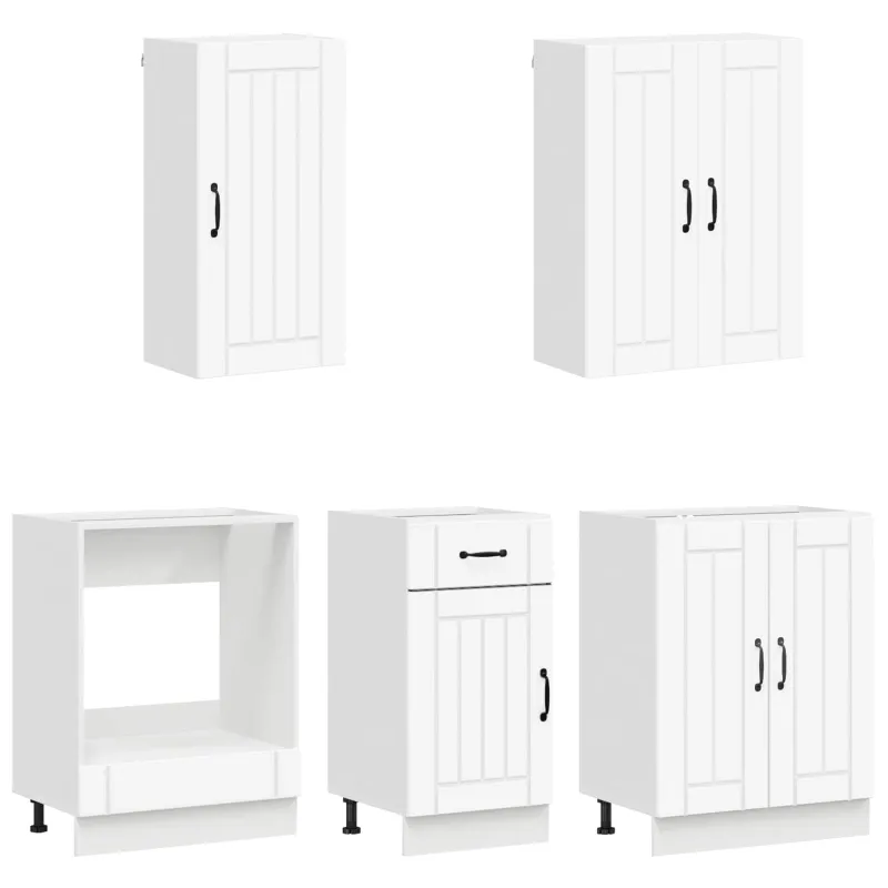 Virtuvės vienetas LUCCA 5 pcs Balta Apdirbta mediena