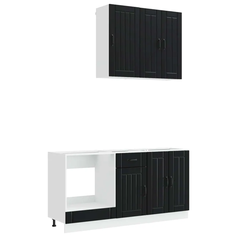 Virtuvės vienetas LUCCA 5 pcs Juoda Apdirbta mediena