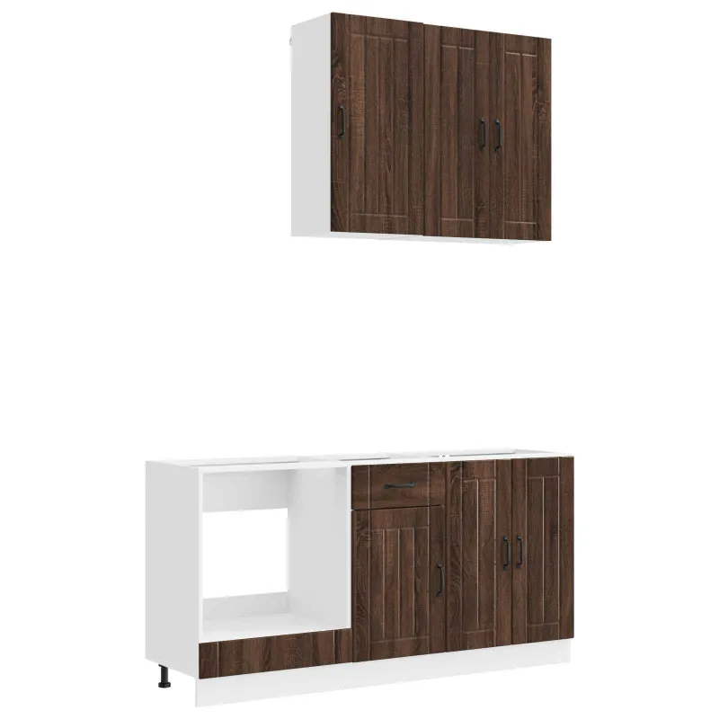 Virtuvės vienetas LUCCA 5 pcs Ruda ąžuolo Apdirbta mediena