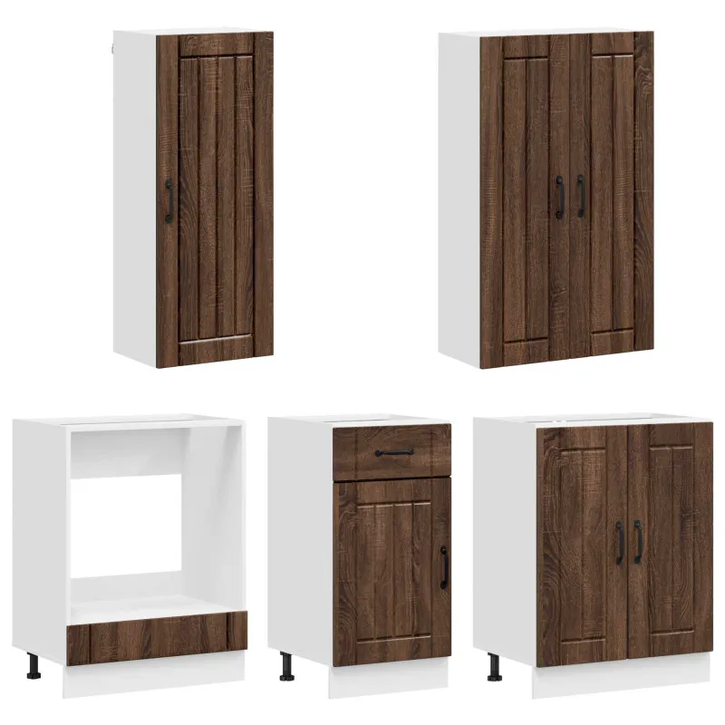 Virtuvės vienetas LUCCA 5 pcs Ruda ąžuolo Apdirbta mediena