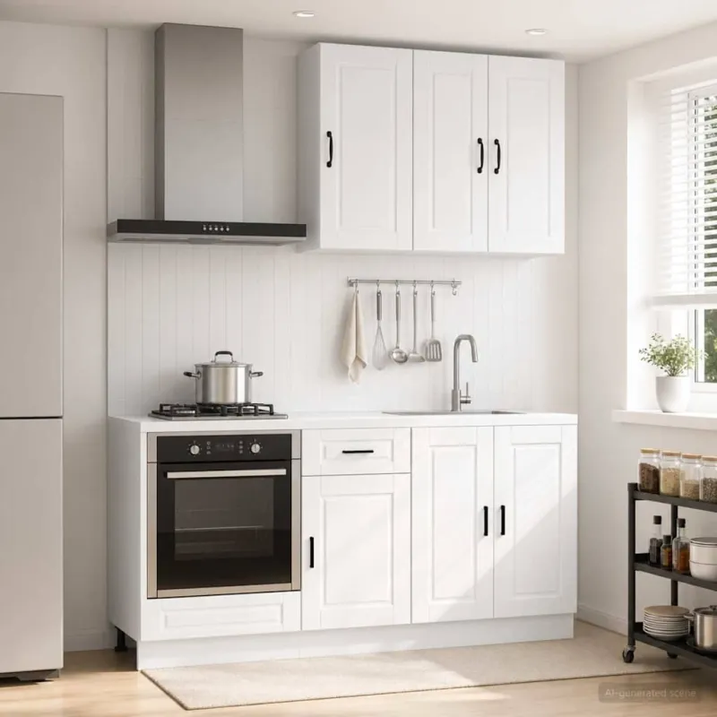 Virtuvės vienetas PORTO 5 pcs Itin blizgi balta