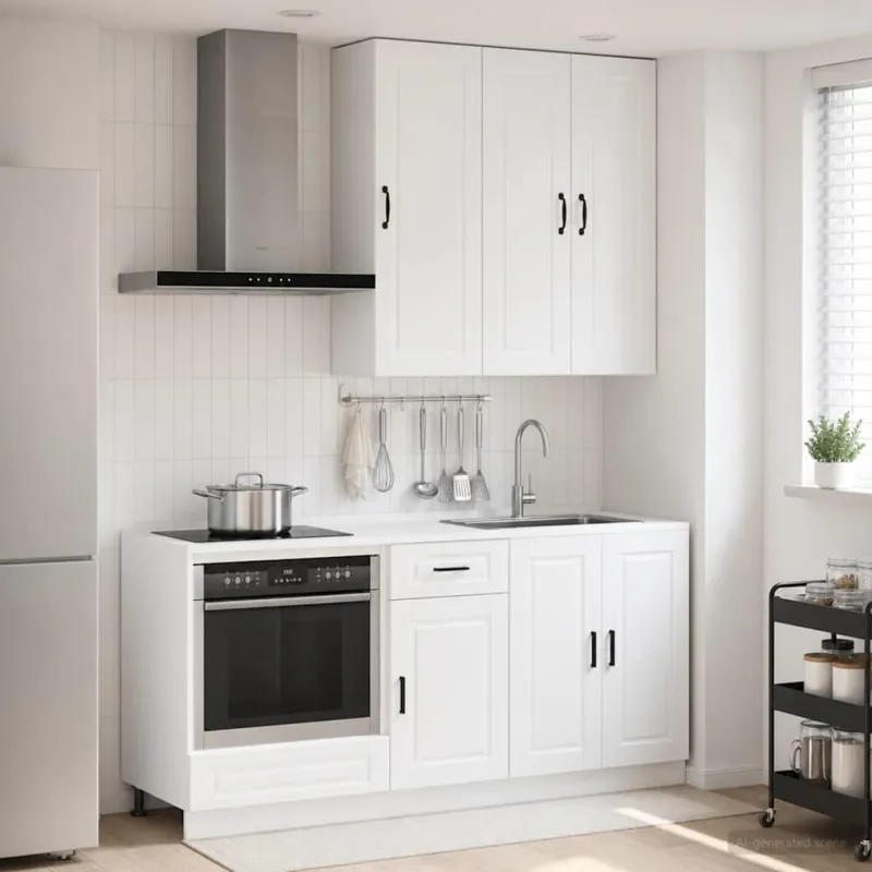 Virtuvės vienetas PORTO 5 pcs Itin blizgi balta