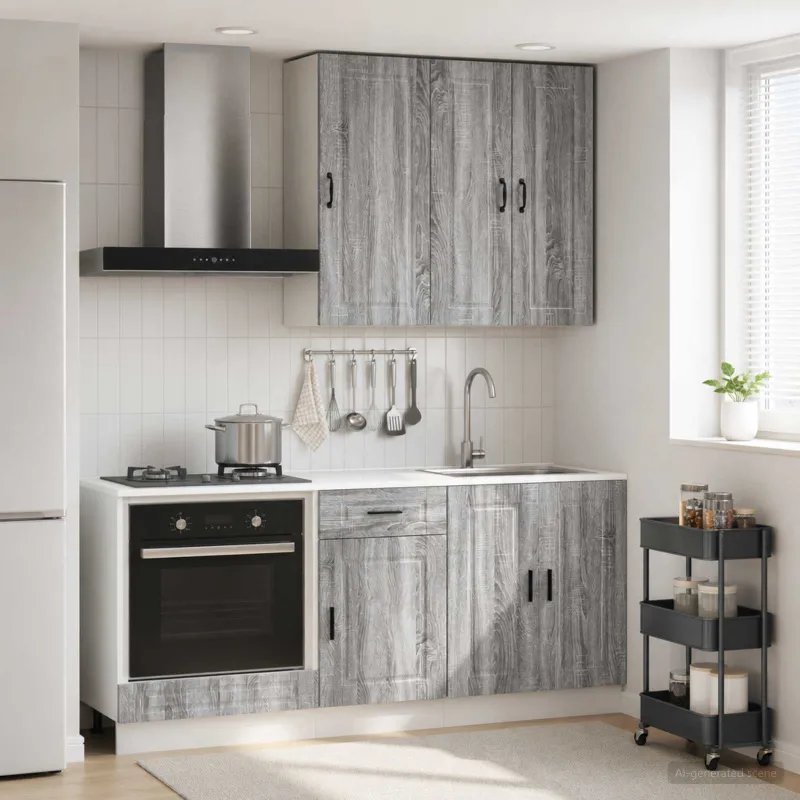 Virtuvės vienetas PORTO 5 pcs Pilka Sonoma Apdirbta mediena