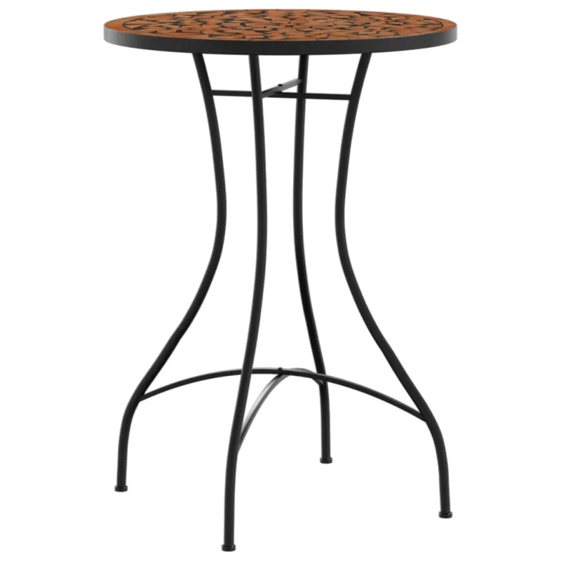 Mozaikkinen bistro-ruokailupöytä, terrakotta, 50x70cm, keramiikka