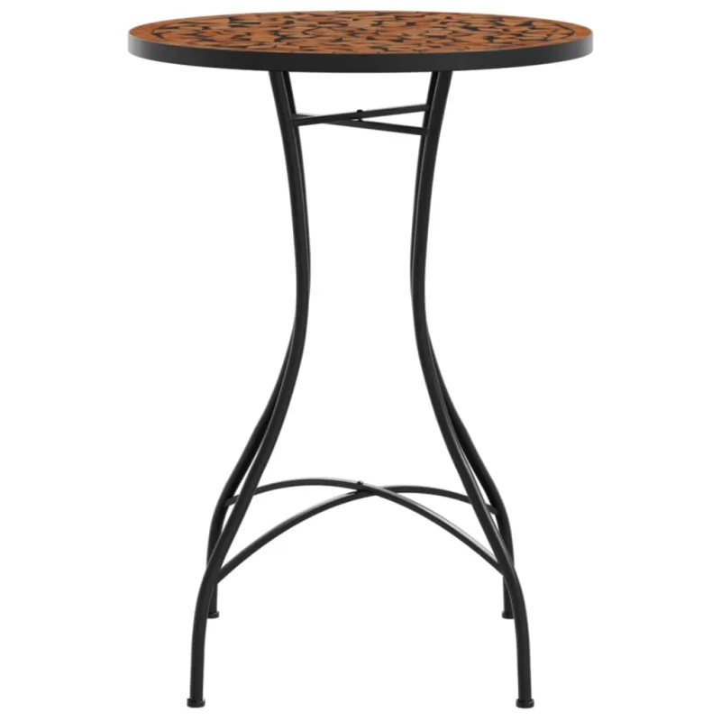 Mozaikkinen bistro-ruokailupöytä, terrakotta, 50x70cm, keramiikka