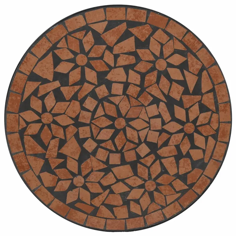 Mozaikkinen bistro-ruokailupöytä, terrakotta, 50x70cm, keramiikka