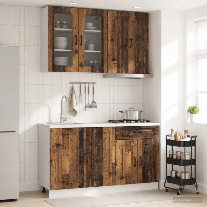 Virtuvės vienetas KALMAR 4 pcs Sendintos medienos