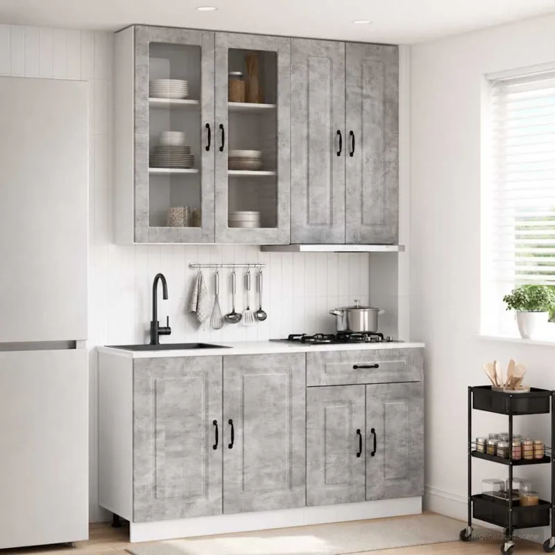 Virtuvės vienetas KALMAR 4 pcs Betono pilka Apdirbta mediena