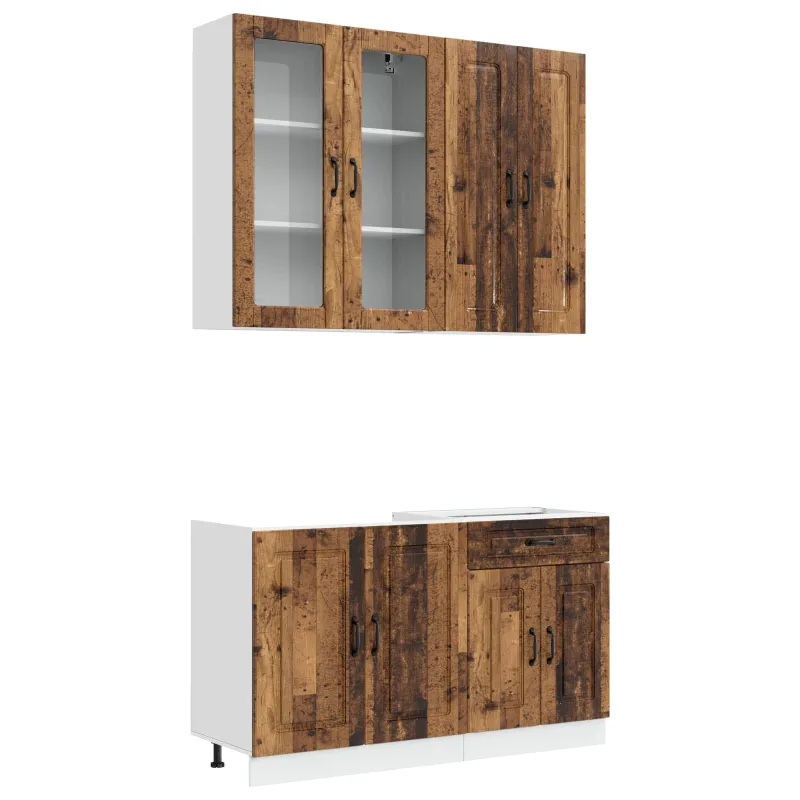 Virtuvės vienetas KALMAR 4 pcs Sendintos medienos