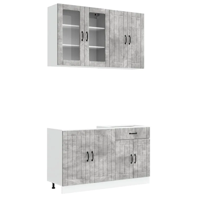 Virtuvės vienetas LUCCA 4 pcs Betono pilka Apdirbta mediena