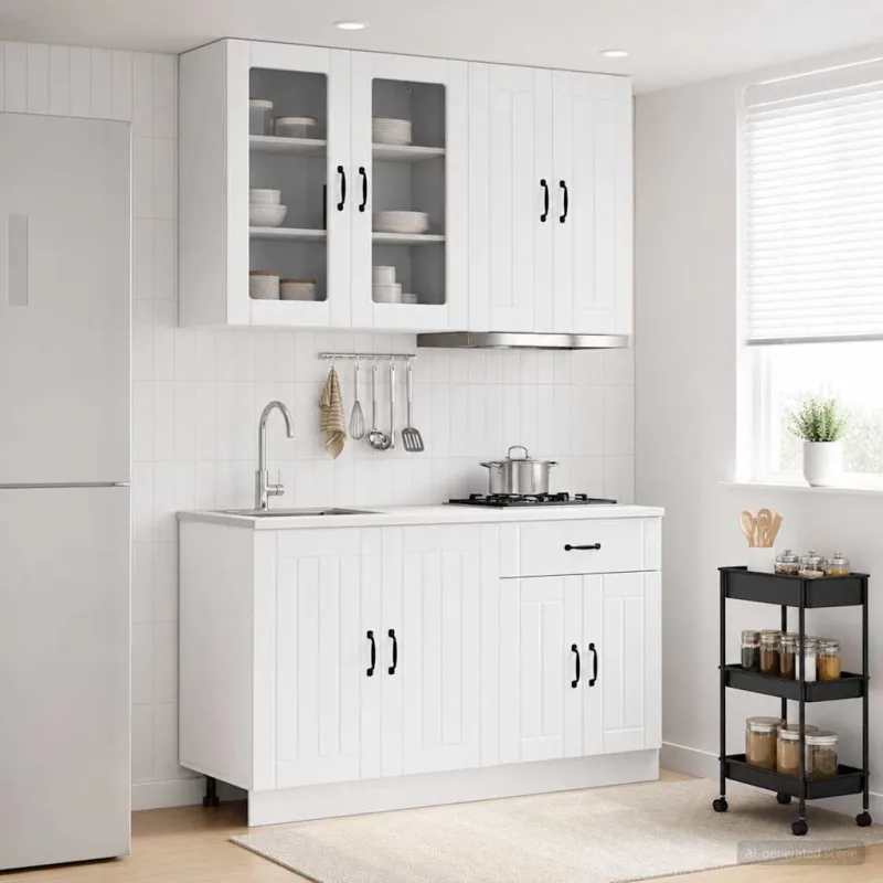 Virtuvės vienetas LUCCA 4 pcs Itin blizgi balta