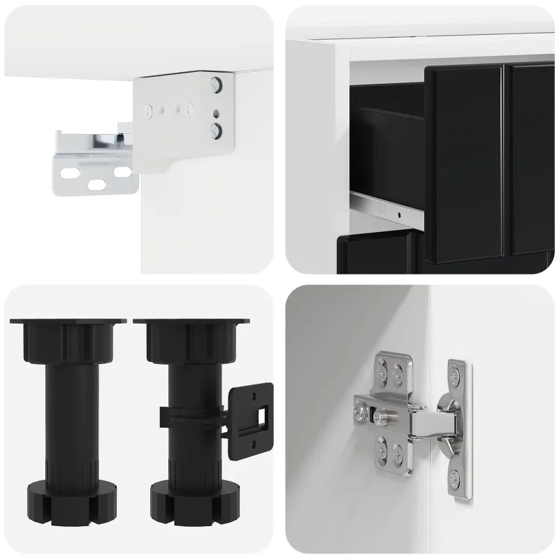 Virtuvės vienetas LUCCA 4 pcs Juoda Apdirbta mediena