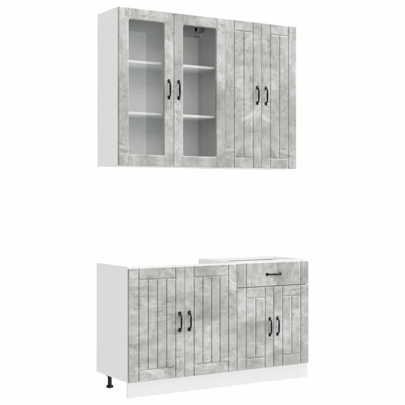 Virtuvės vienetas LUCCA 4 pcs Betono pilka Apdirbta mediena