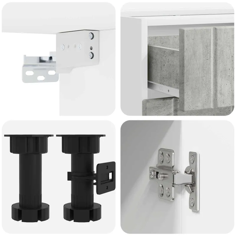 Virtuvės vienetas LUCCA 4 pcs Betono pilka Apdirbta mediena