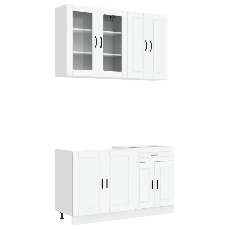 Virtuvės vienetas PORTO 4 pcs Balta Apdirbta mediena