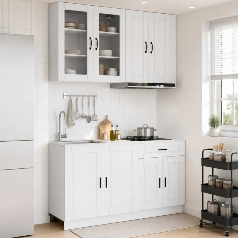 Virtuvės vienetas PORTO 4 pcs Itin blizgi balta