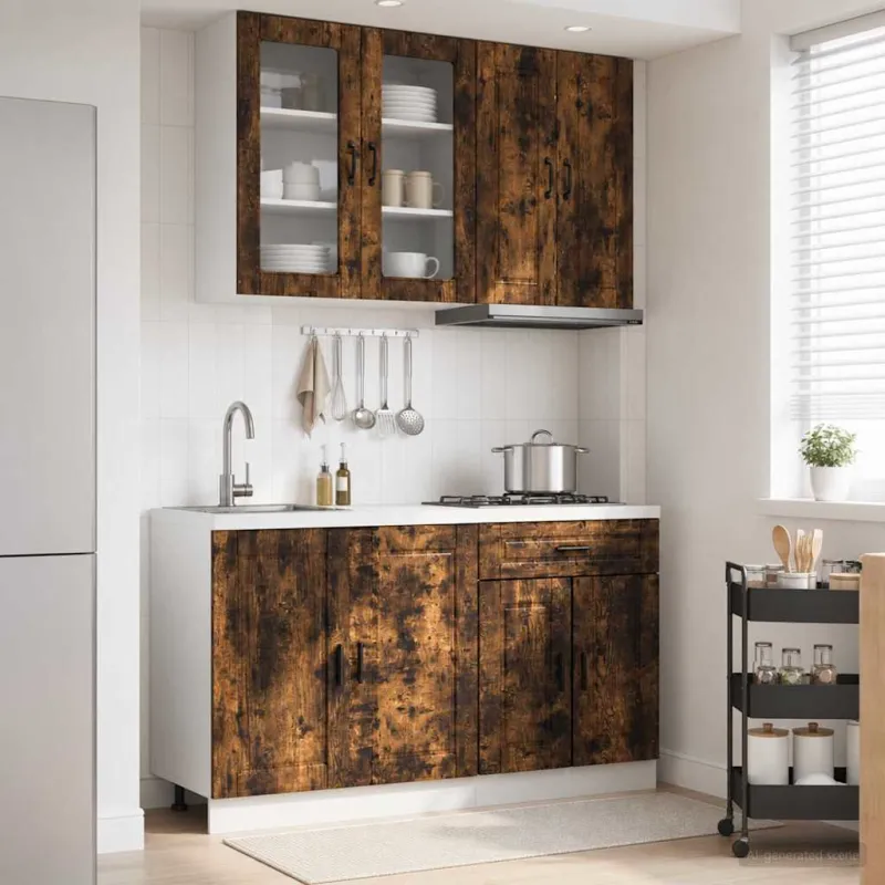 Virtuvės vienetas PORTO 4 pcs Dūminio ąžuolo Apdirbta mediena