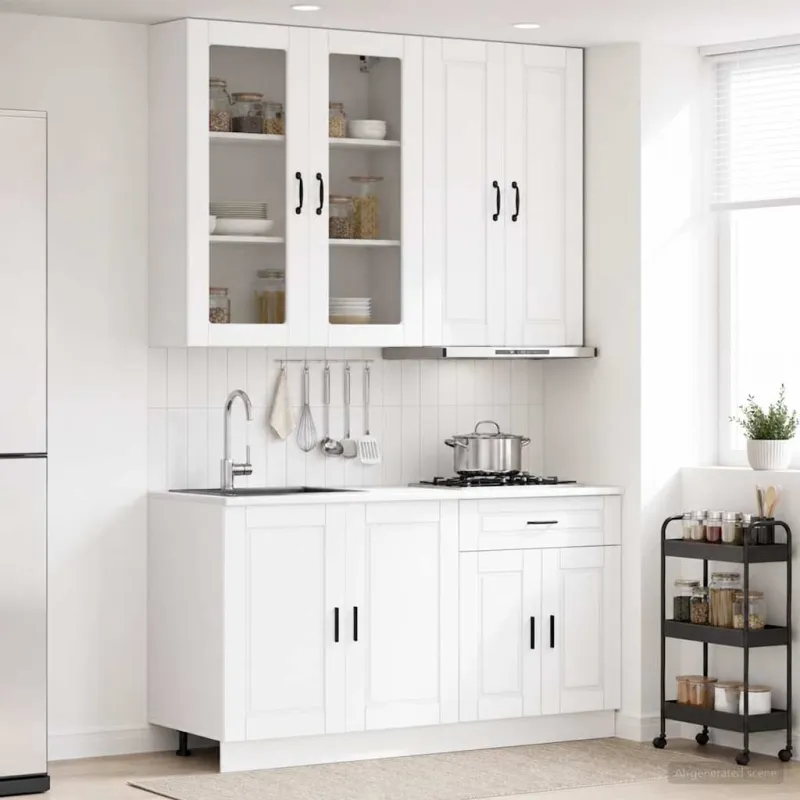 Virtuvės vienetas PORTO 4 pcs Balta Apdirbta mediena