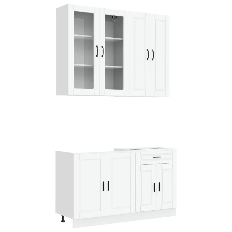 Virtuvės vienetas PORTO 4 pcs Balta Apdirbta mediena