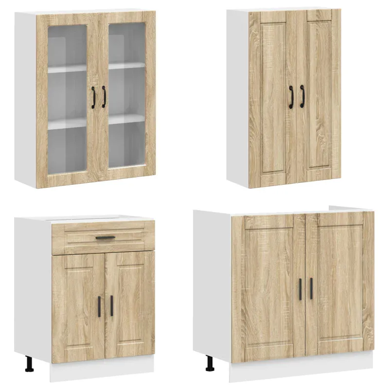 Virtuvės vienetas PORTO 4 pcs Sonoma ąžuolas Apdirbta mediena