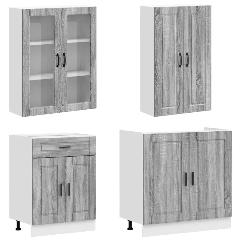 Virtuvės vienetas PORTO 4 pcs Pilka Sonoma Apdirbta mediena