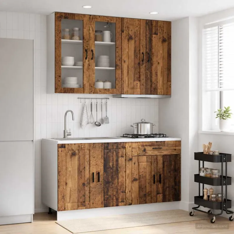 Virtuvės vienetas PORTO 4 pcs Sendintos medienos