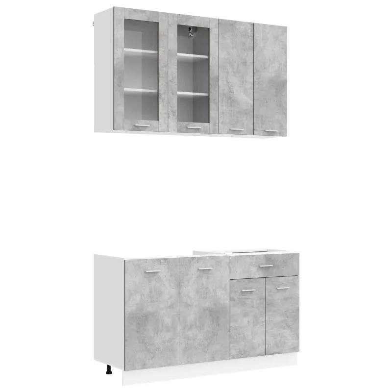 Virtuvės vienetas LYON 4 pcs Betono pilka Apdirbta mediena