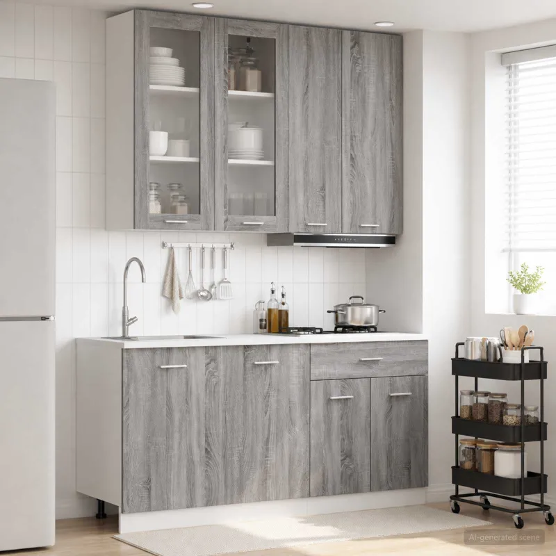 Virtuvės vienetas LYON 4 pcs Pilka Sonoma Apdirbta mediena