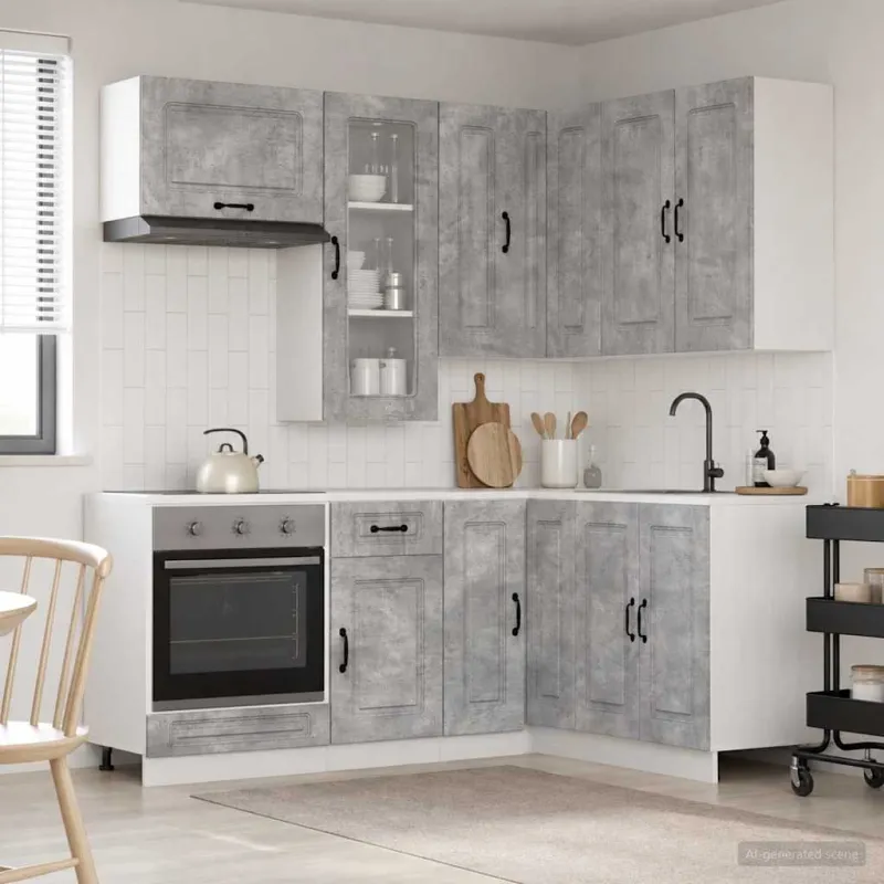 Virtuvės vienetas KALMAR 8 pcs Betono pilka Apdirbta mediena