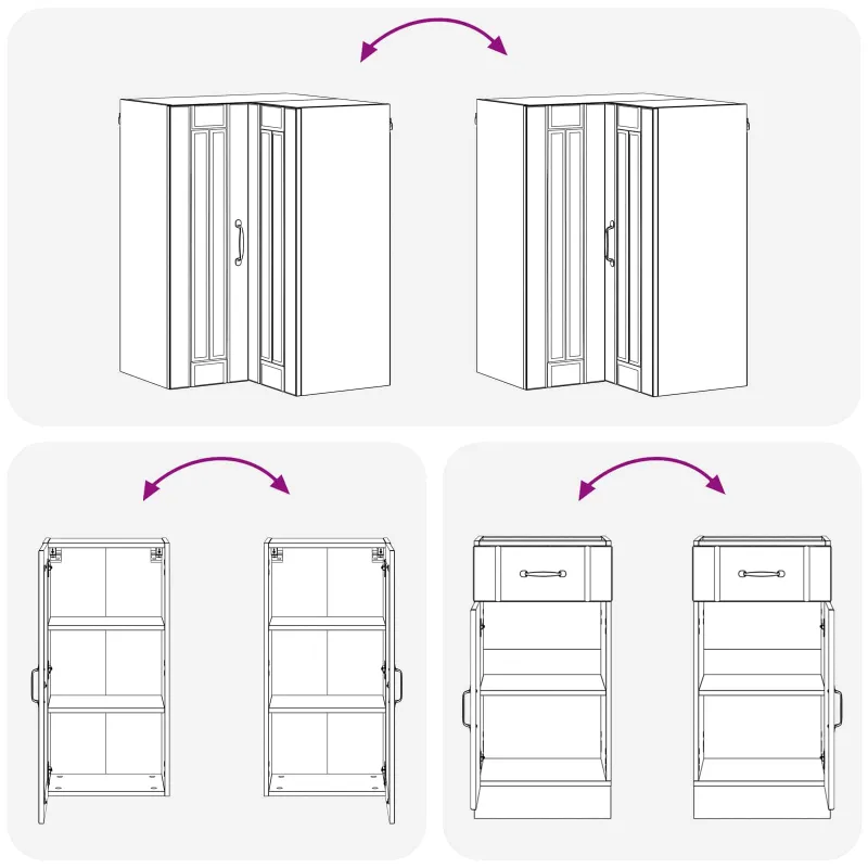 Virtuvės vienetas LUCCA 8 pcs Juoda Apdirbta mediena