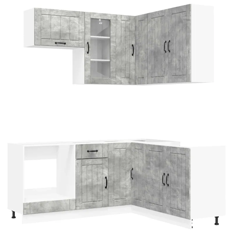 Virtuvės vienetas LUCCA 8 pcs Betono pilka Apdirbta mediena