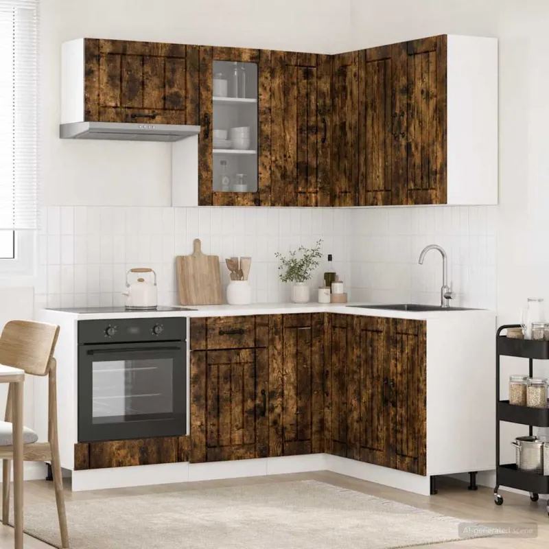 Virtuvės vienetas LUCCA 8 pcs Dūminio ąžuolo Apdirbta mediena
