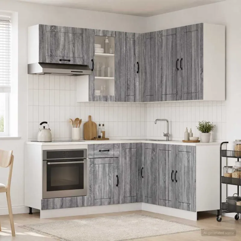 Virtuvės vienetas LUCCA 8 pcs Pilka Sonoma Apdirbta mediena