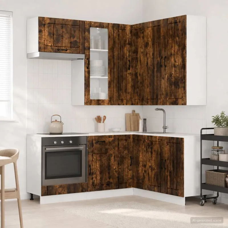 Virtuvės vienetas LUCCA 8 pcs Dūminio ąžuolo Apdirbta mediena
