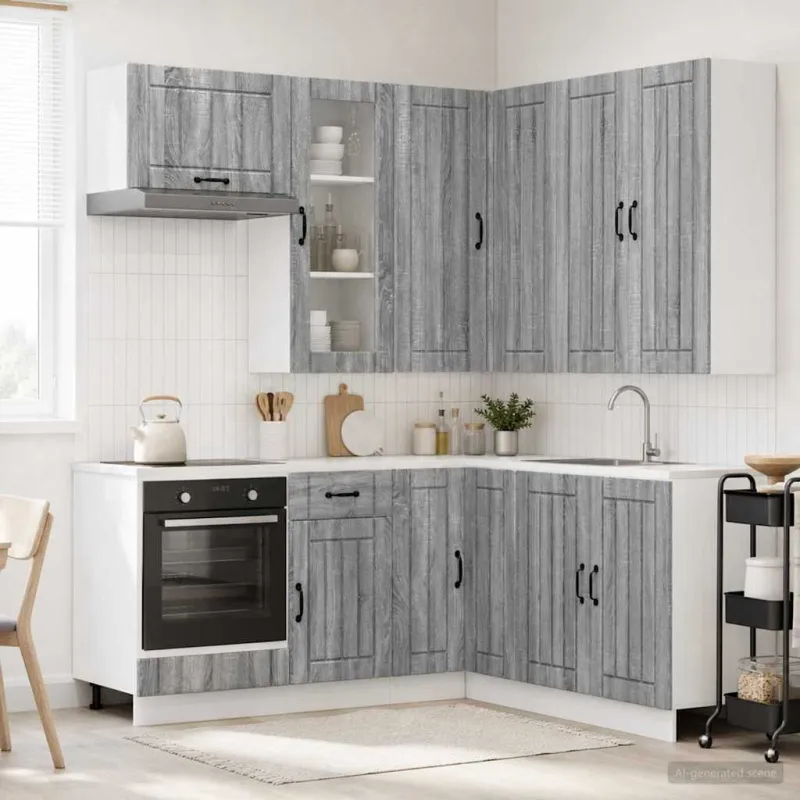 Virtuvės vienetas LUCCA 8 pcs Pilka Sonoma Apdirbta mediena