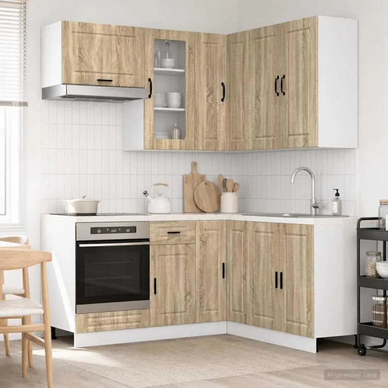 Virtuvės vienetas PORTO 8 pcs Sonoma ąžuolas Apdirbta mediena