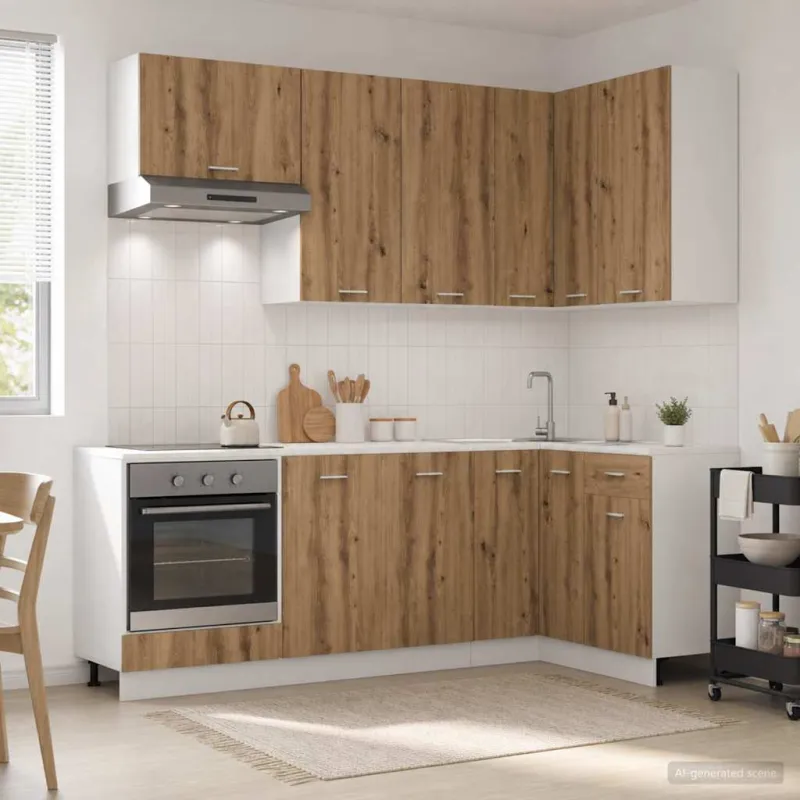 Virtuvės vienetas LYON 8 pcs Artisano ąžuolo Apdirbta mediena