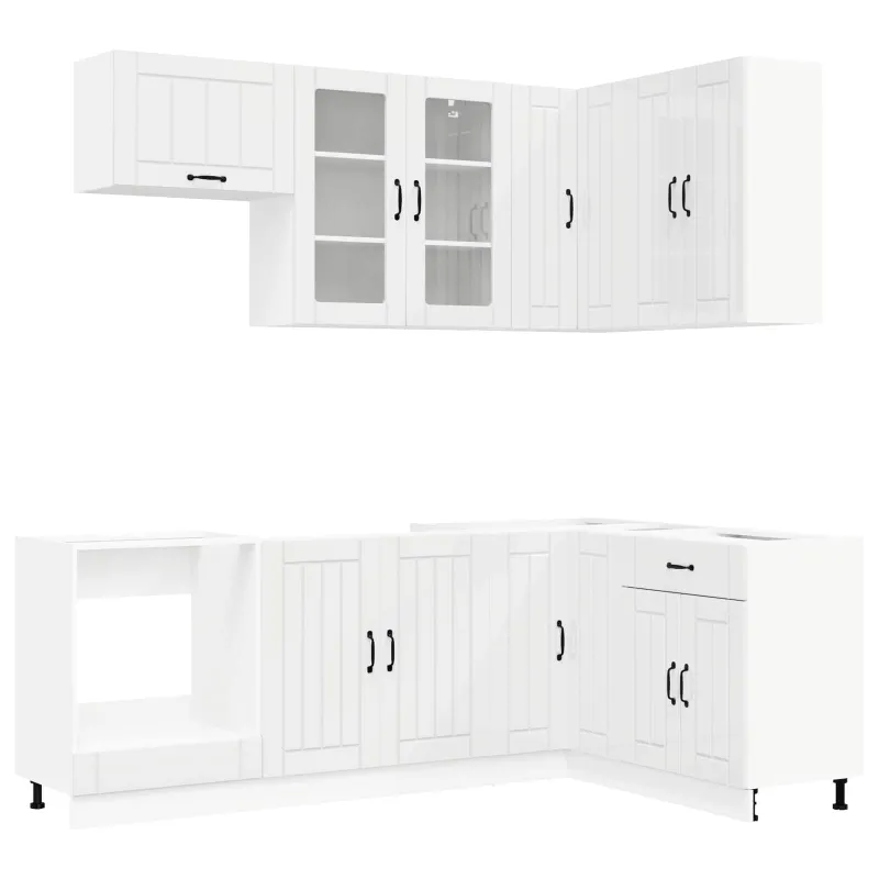 Virtuvės vienetas LUCCA 8 pcs Itin blizgi balta
