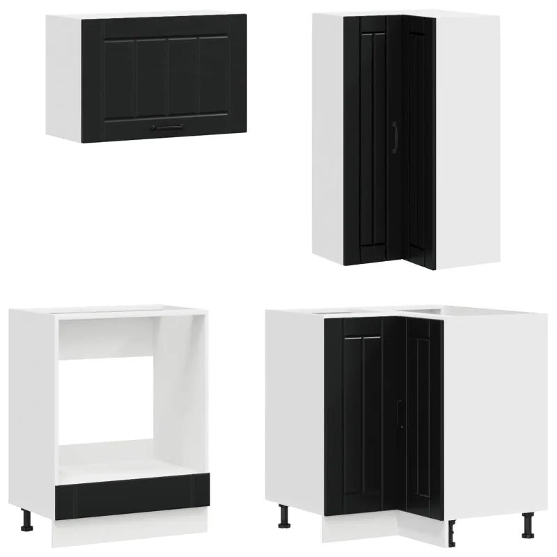 Virtuvės vienetas LUCCA 8 pcs Juoda Apdirbta mediena
