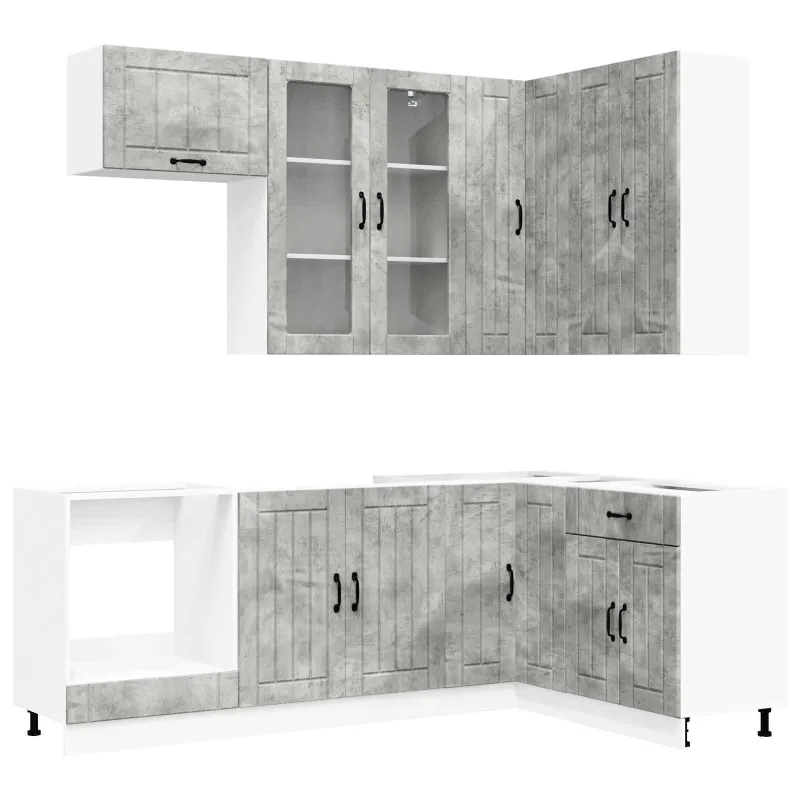 Virtuvės vienetas LUCCA 8 pcs Betono pilka Apdirbta mediena