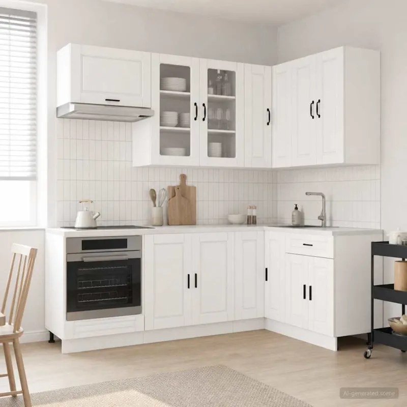 Virtuvės vienetas PORTO 8 pcs Itin blizgi balta