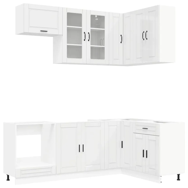Virtuvės vienetas PORTO 8 pcs Itin blizgi balta