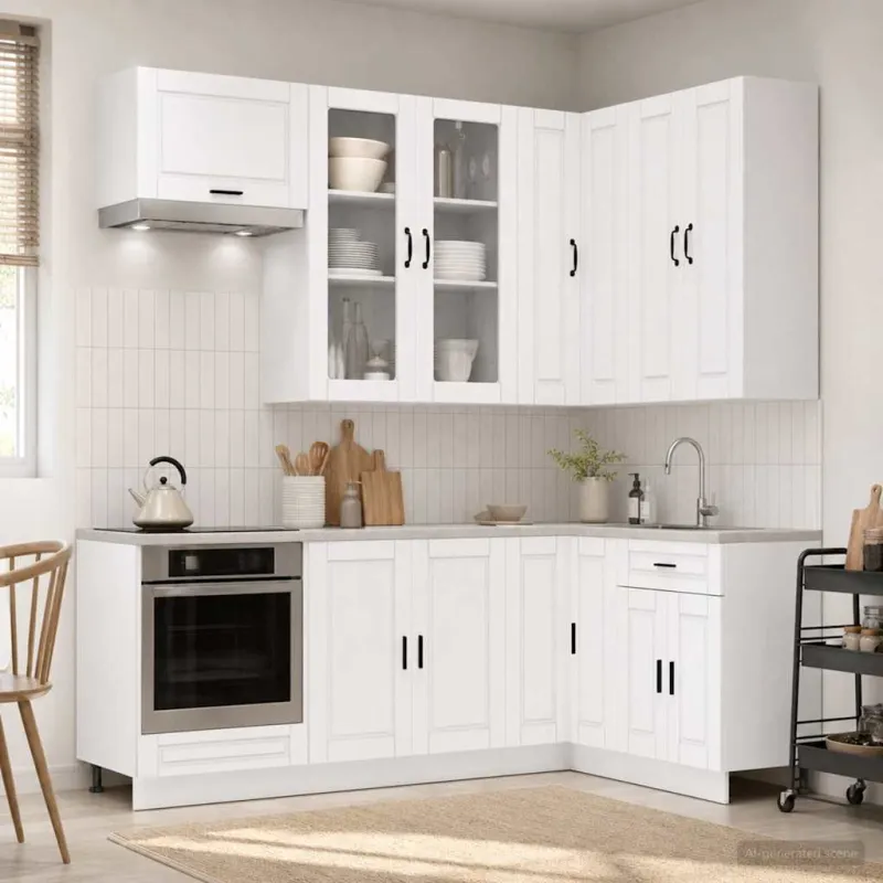 Virtuvės vienetas PORTO 8 pcs Balta Apdirbta mediena