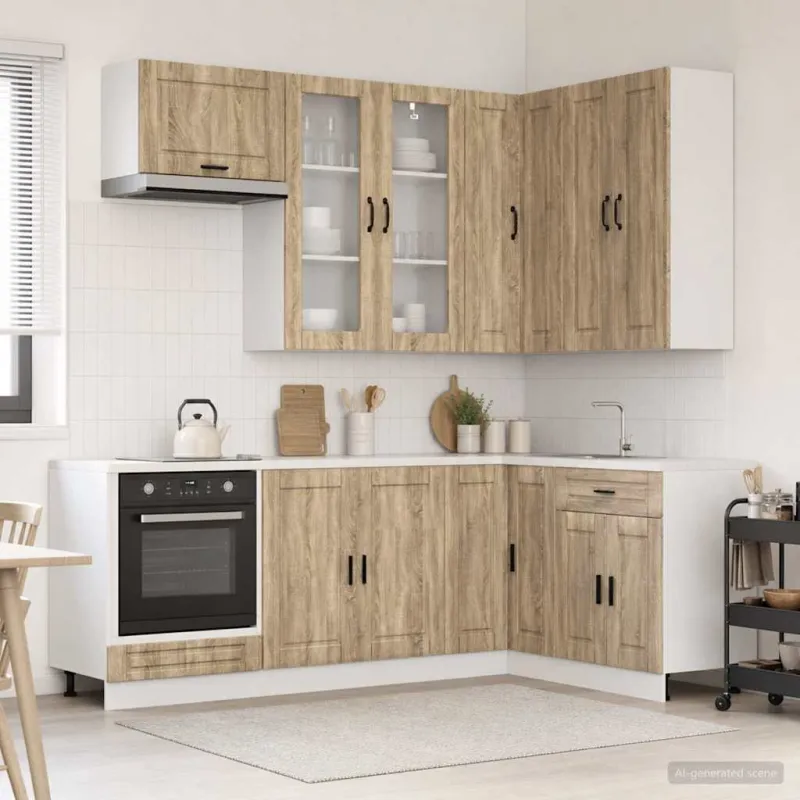 Virtuvės vienetas PORTO 8 pcs Sonoma ąžuolas Apdirbta mediena
