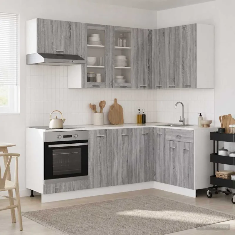 Virtuvės vienetas LYON 8 pcs Pilka Sonoma Apdirbta mediena