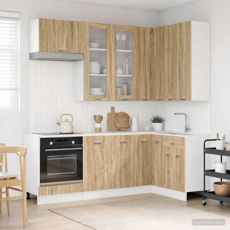 Virtuvės vienetas LYON 8 pcs Sonoma ąžuolas Apdirbta mediena