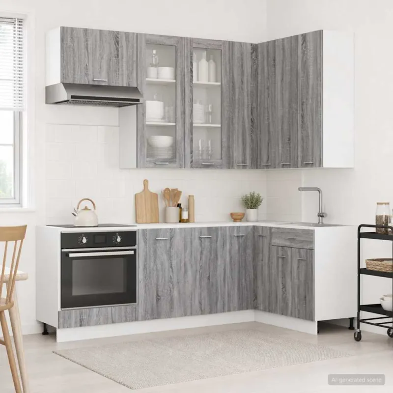 Virtuvės vienetas LYON 8 pcs Pilka Sonoma Apdirbta mediena