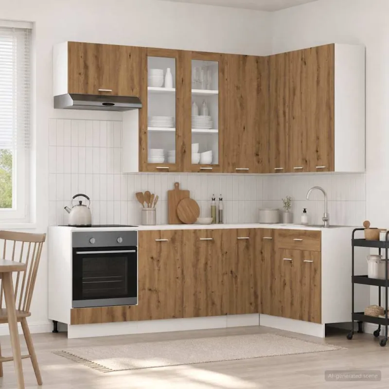 Virtuvės vienetas LYON 8 pcs Artisano ąžuolo Apdirbta mediena