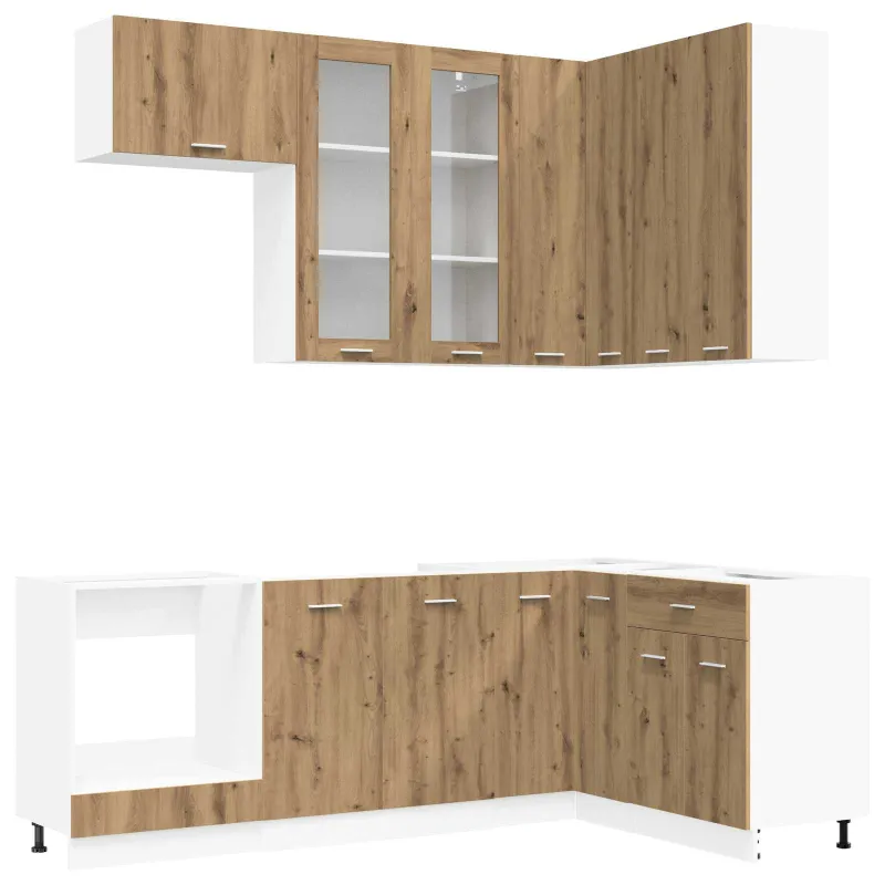 Virtuvės vienetas LYON 8 pcs Artisano ąžuolo Apdirbta mediena