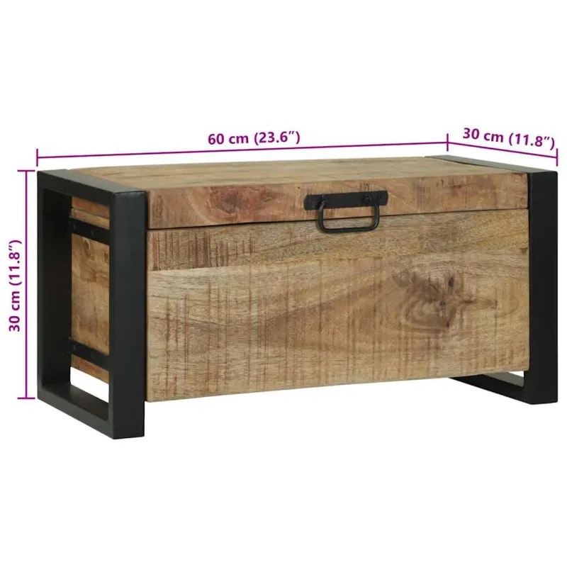 Saugojimo dėžės Ruda 60 x 30 x 30 cm Mango medienos masyvas